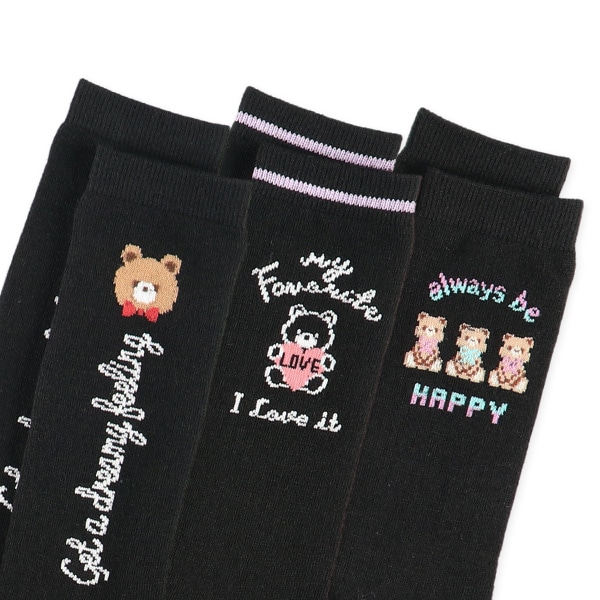 3足組キッズハイソックス（くま）