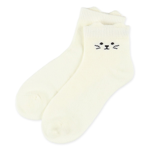 3足組キッズアンクルソックス（線描きねこ）