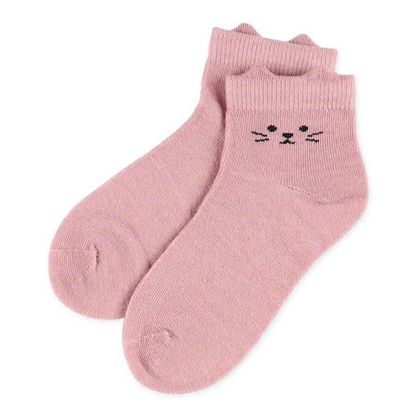 3足組キッズアンクルソックス（線描きねこ）