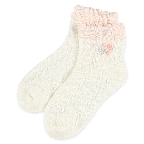 3足組キッズアンクルソックス（小花柄）