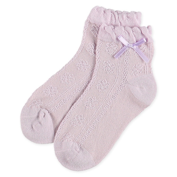 3足組キッズアンクルソックス（小花柄・リボン）