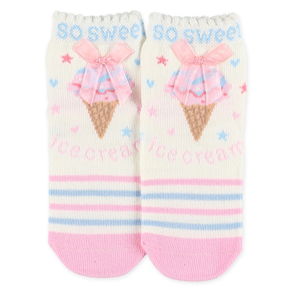 3足組キッズアンクルソックス（スイーツ・アイス）