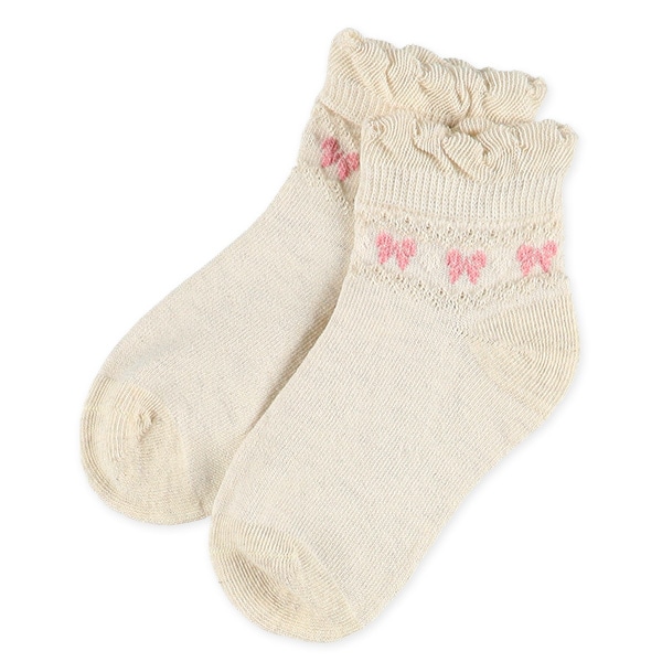 3足組キッズアンクルソックス（レース・リボン）