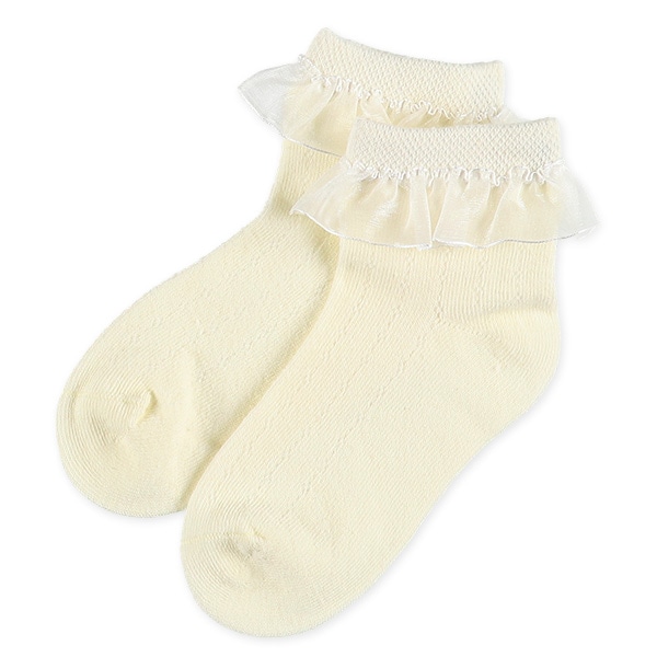 3足組キッズアンクルソックス（レース・リボン）