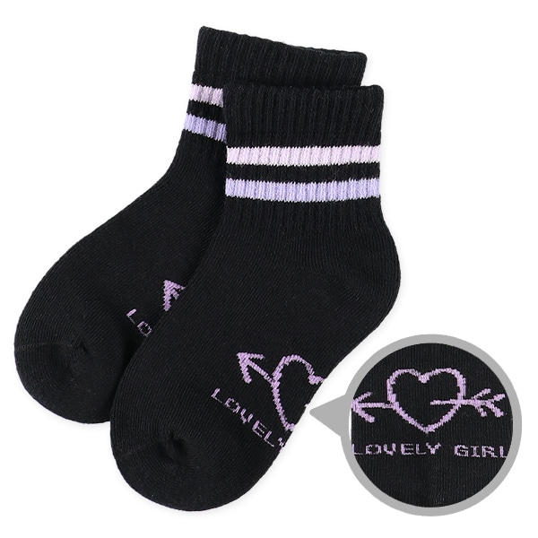 3足組キッズアンクルソックス（シースルー・ボーダー）