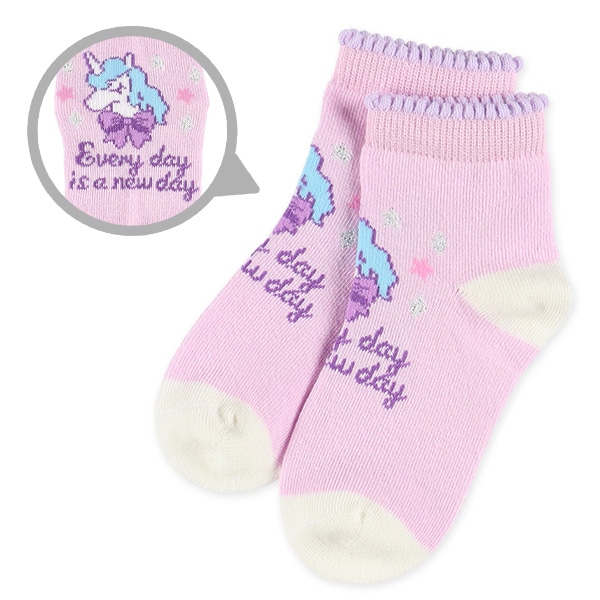 3足組キッズアンクルソックス（ユニコーン・ボーダー）