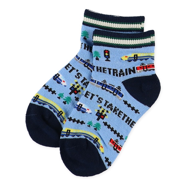3足組キッズアンクルソックス（電車）