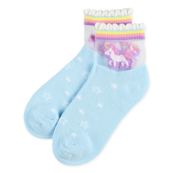 3足組キッズアンクルソックス（シアーユニコーン）