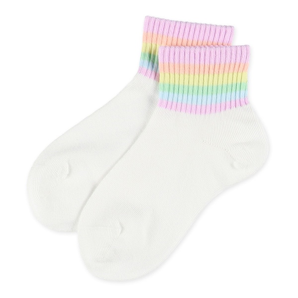 3足組キッズアンクルソックス（レインボー）