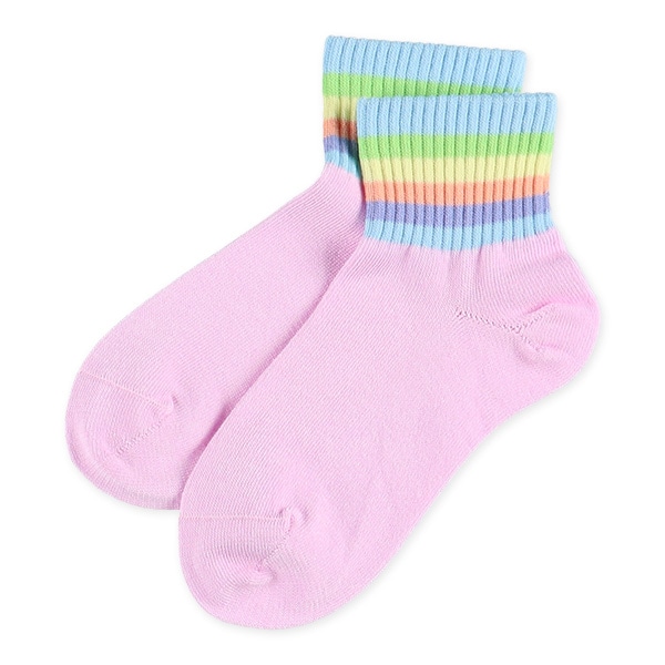 3足組キッズアンクルソックス（レインボー）