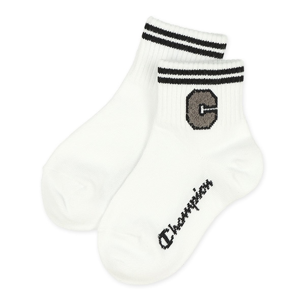 Champion）3足組キッズローカットソックス（ラインロゴ）