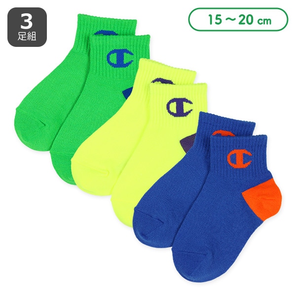 Champion）3足組キッズローカットソックス（スポーツ）