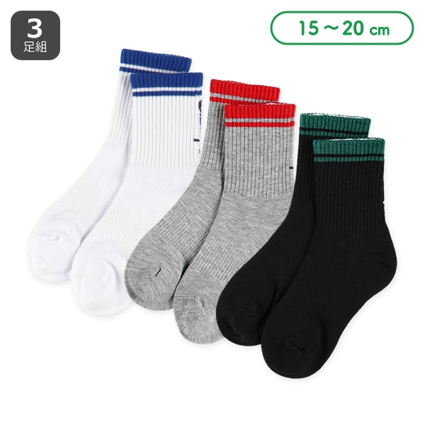 Champion）3足組キッズショート丈ソックス（縦ロゴ）