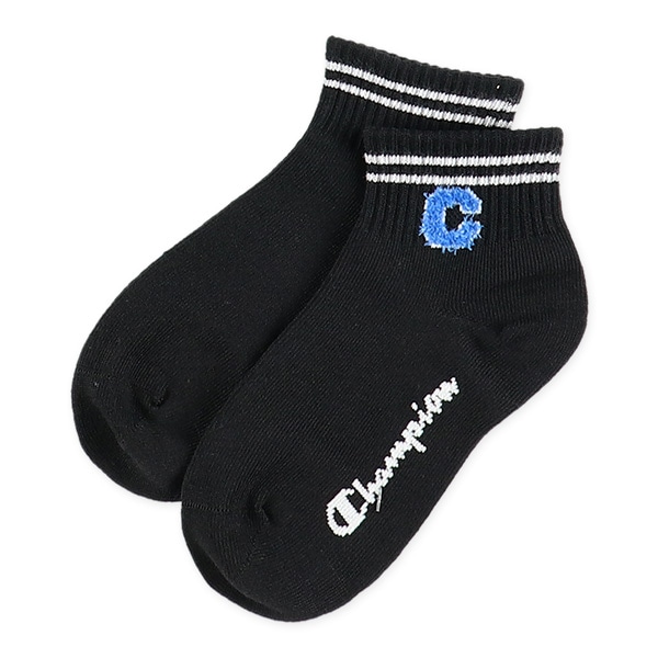 Champion）3足組キッズローカットソックス（ラインロゴ）