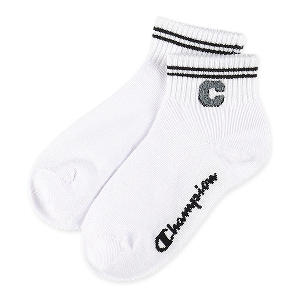 Champion）3足組キッズローカットソックス（ラインロゴ）