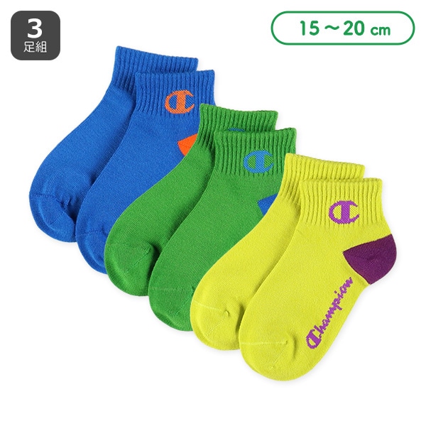 Champion）3足組キッズローカットソックス（スポーツ）
