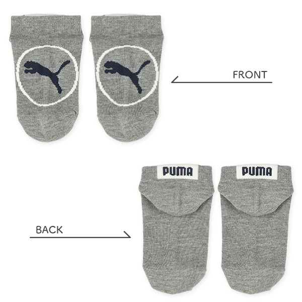 PUMA）3足組キッズローカットソックス（フロントロゴ）