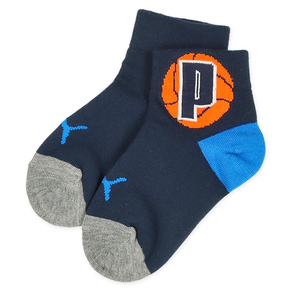 PUMA）3足組キッズアンクルソックス（かかとカラー）