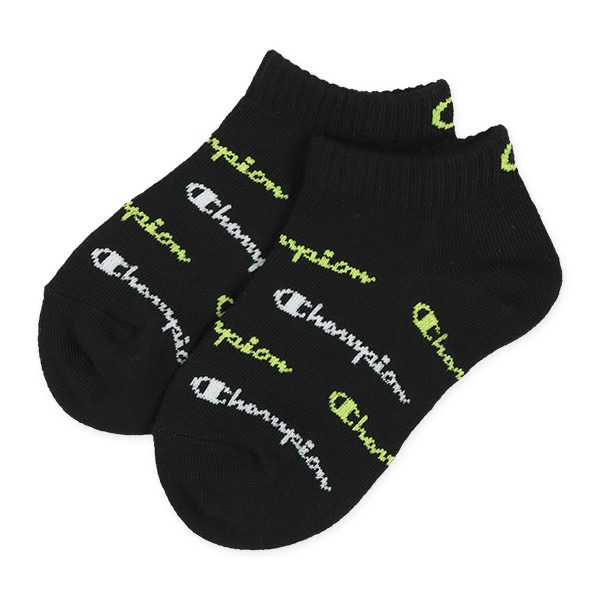 Champion）3足組キッズローカットソックス（カラー総ロゴ）