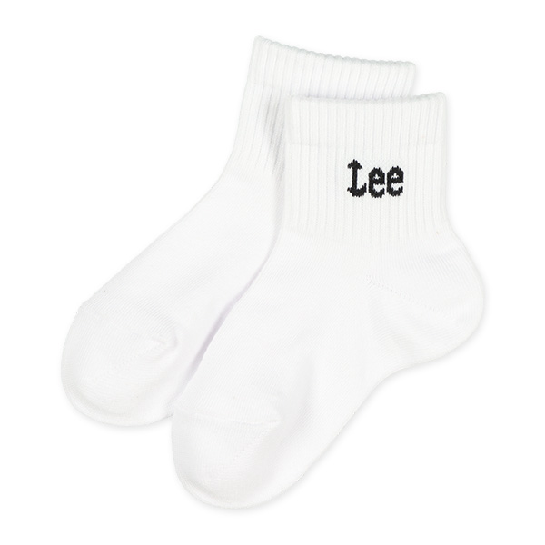Lee）3足組キッズショート丈ソックス（ホワイト・ロゴ）