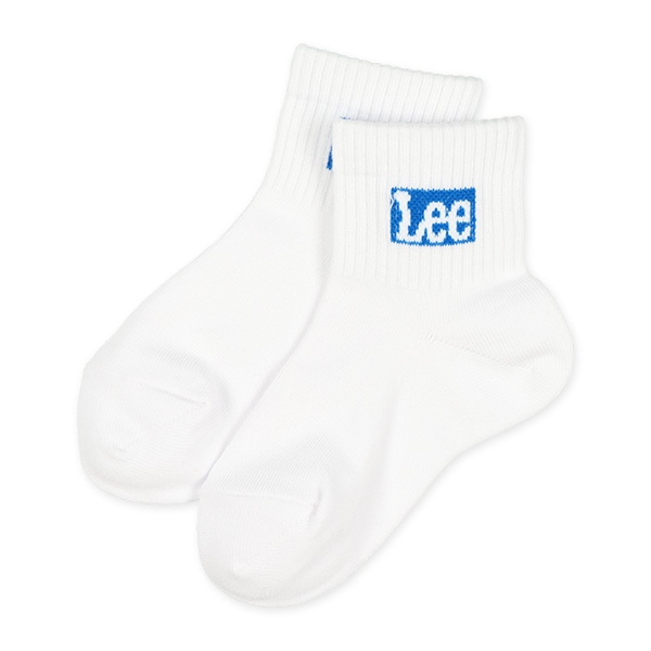 Lee）3足組キッズショート丈ソックス（ホワイト・ロゴ）