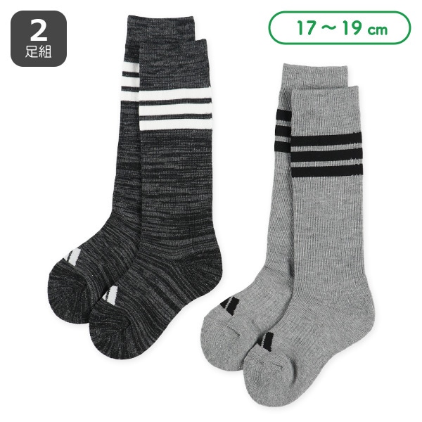 adidas）2足組キッズハイソックス（ライン）