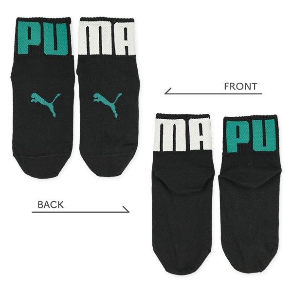 PUMA）3足組キッズローカットソックス（ビッグロゴ）