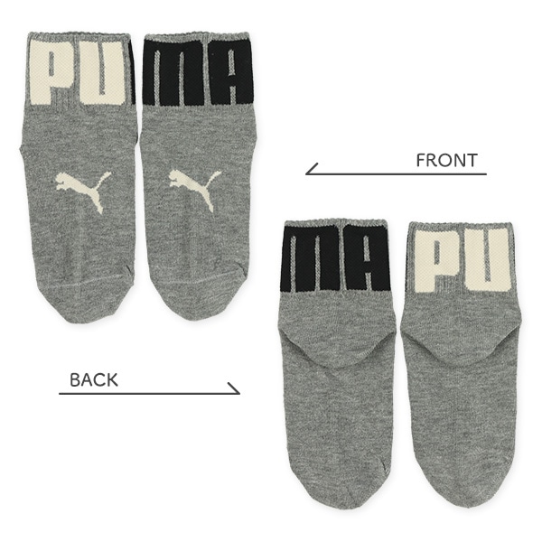 PUMA）3足組キッズローカットソックス（ビッグロゴ）