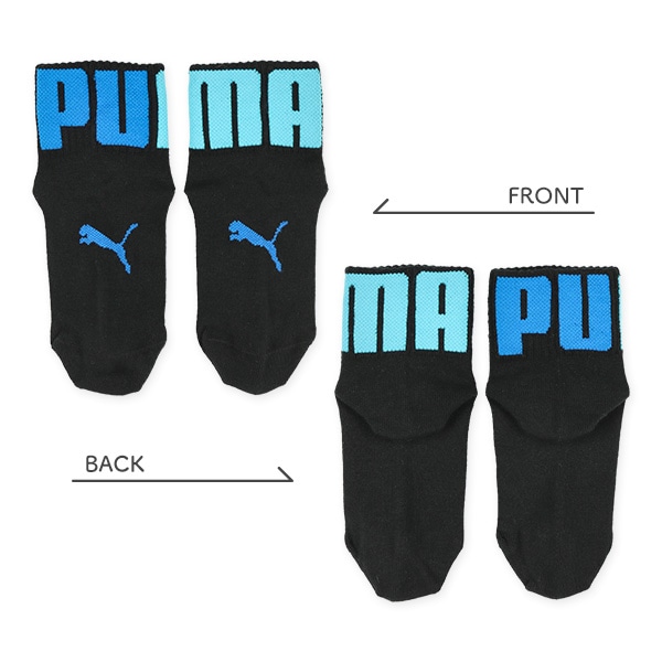 PUMA）3足組キッズローカットソックス（ビッグロゴ）