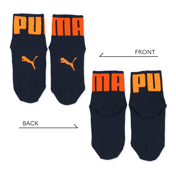 PUMA）3足組キッズローカットソックス（ビッグロゴ）
