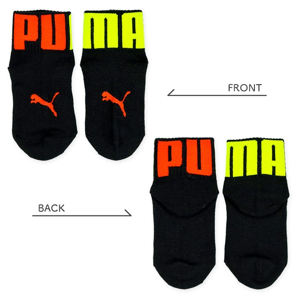 PUMA）3足組キッズアンクルソックス（ビッグロゴ）