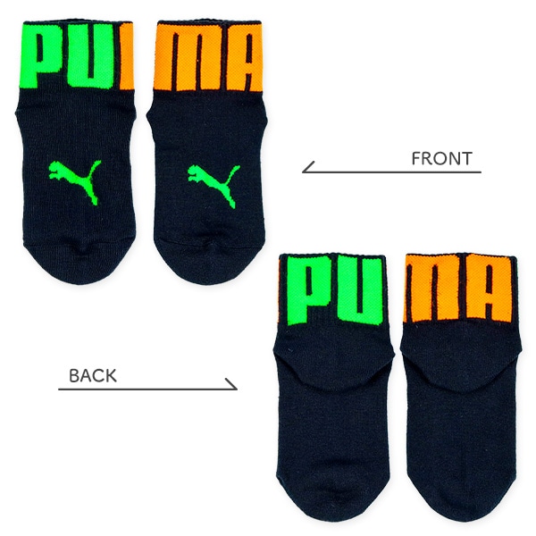 PUMA）3足組キッズアンクルソックス（ビッグロゴ）