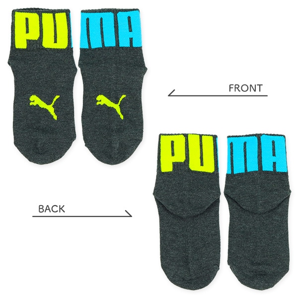 PUMA）3足組キッズアンクルソックス（ビッグロゴ）