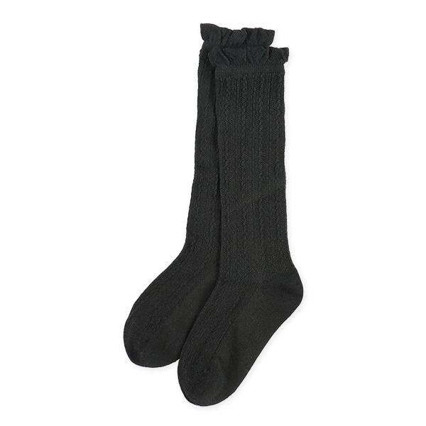 3足組キッズハイソックス（編み柄）