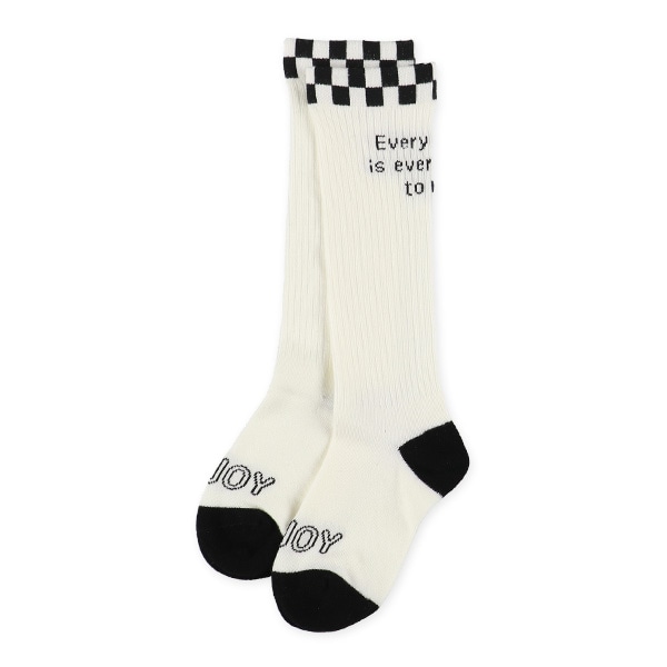 3足組キッズハイソックス（チェックロゴ）