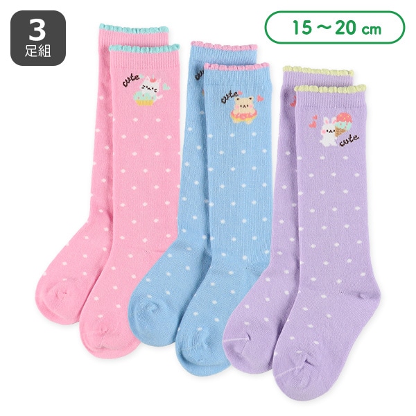 3足組キッズハイソックス（アニマル・スイーツ）
