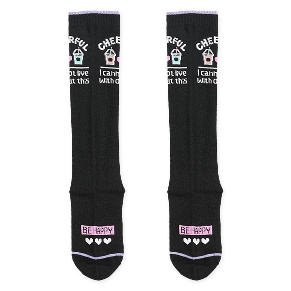 3足組キッズハイソックス（スイーツロゴ）