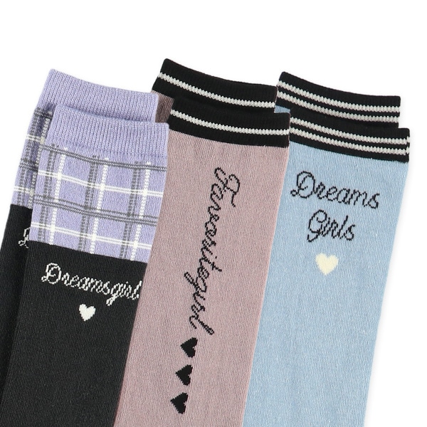 3足組キッズハイソックス（サイドロゴくすみ）