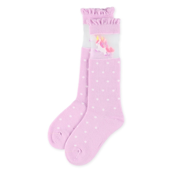 3足組キッズハイソックス（シアー・ユニコーン）