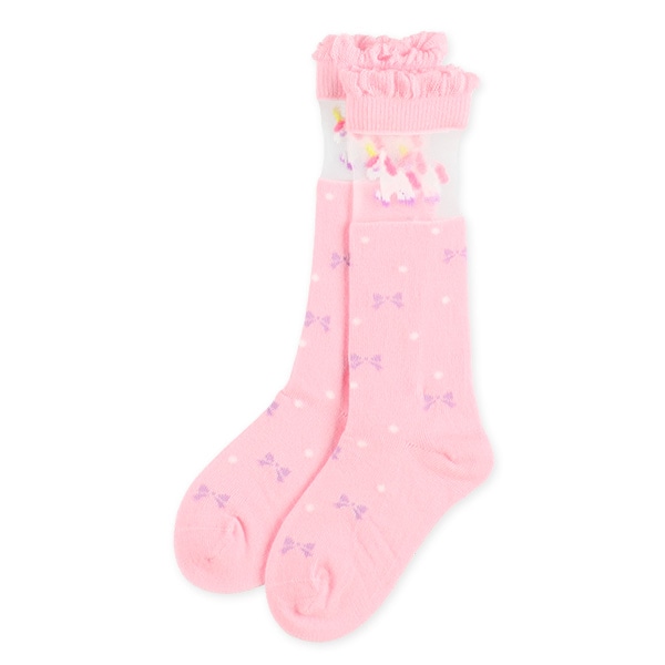 3足組キッズハイソックス（シアー・ユニコーン）