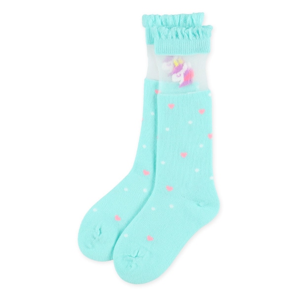 3足組キッズハイソックス（シアー・ユニコーン）