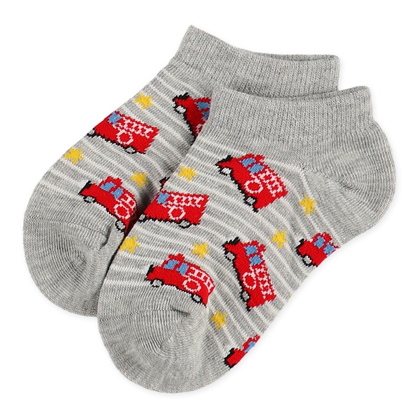 3足組キッズローカットソックス（くるま総柄）