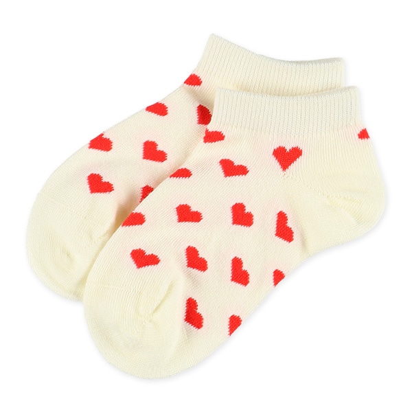 3足組キッズローカットソックス（ハート突起）