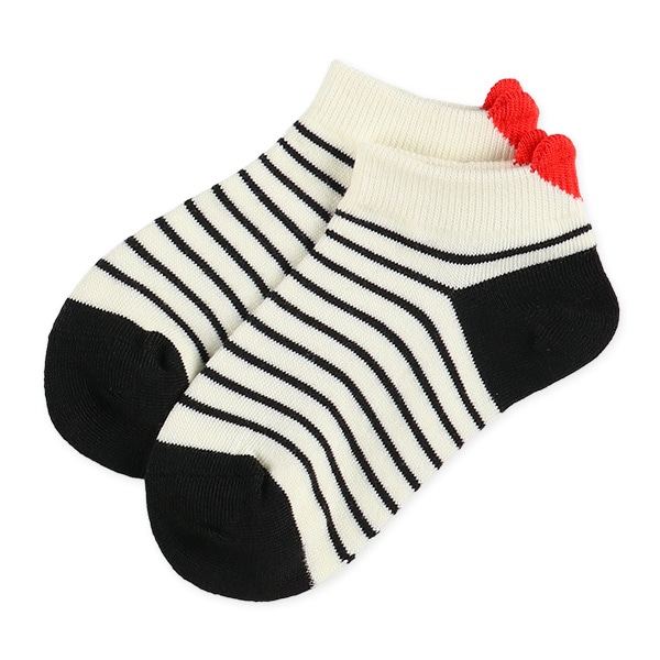 3足組キッズローカットソックス（ハート突起）