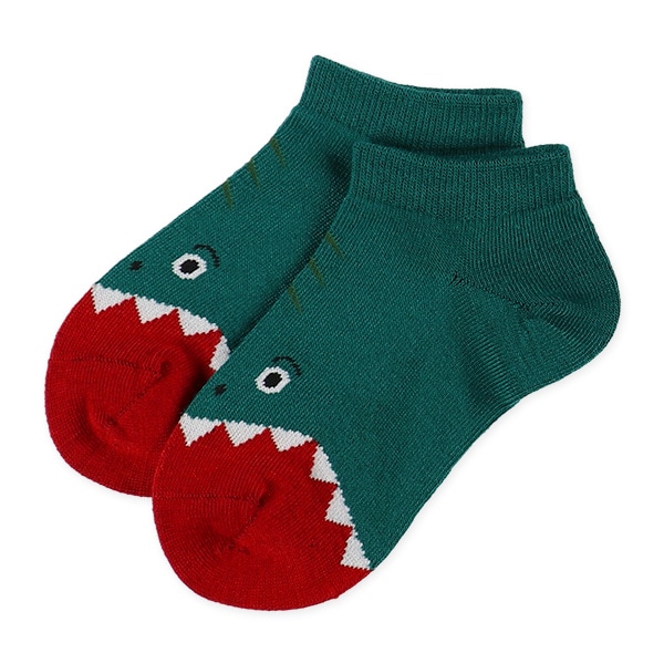 3足組キッズローカットソックス（つま先ガブリ）