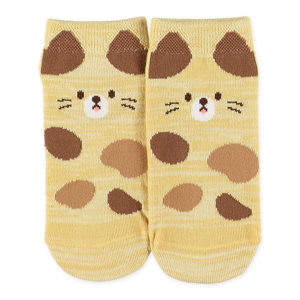 3足組キッズローカットソックス（丸ごと三毛猫）