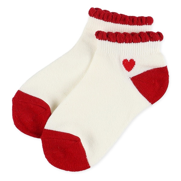 3足組キッズローカットソックス（ハート）