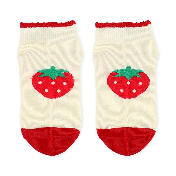 3足組キッズローカットソックス（いちご）