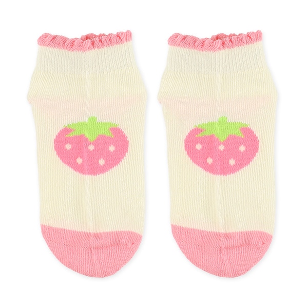 3足組キッズローカットソックス（いちご）