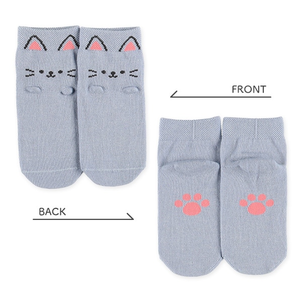 3足組キッズローカットソックス（ねこ）